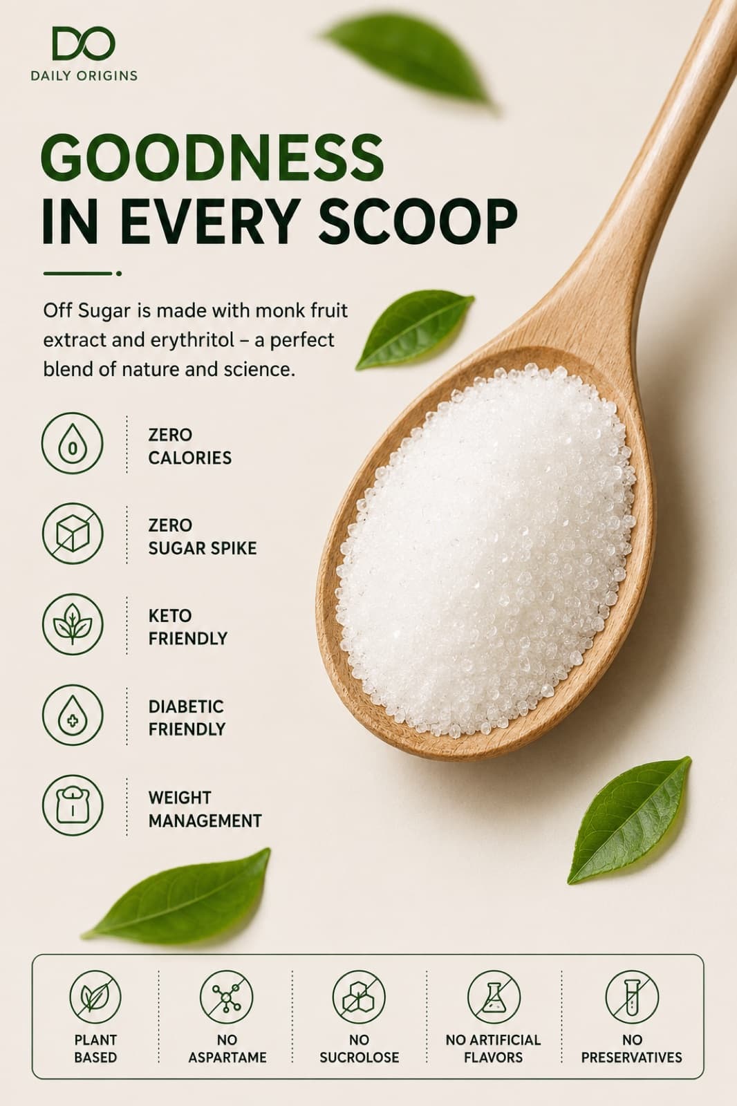 Goodness in every scoop — zero calories, zero sugar spike, keto and diabetic friendly